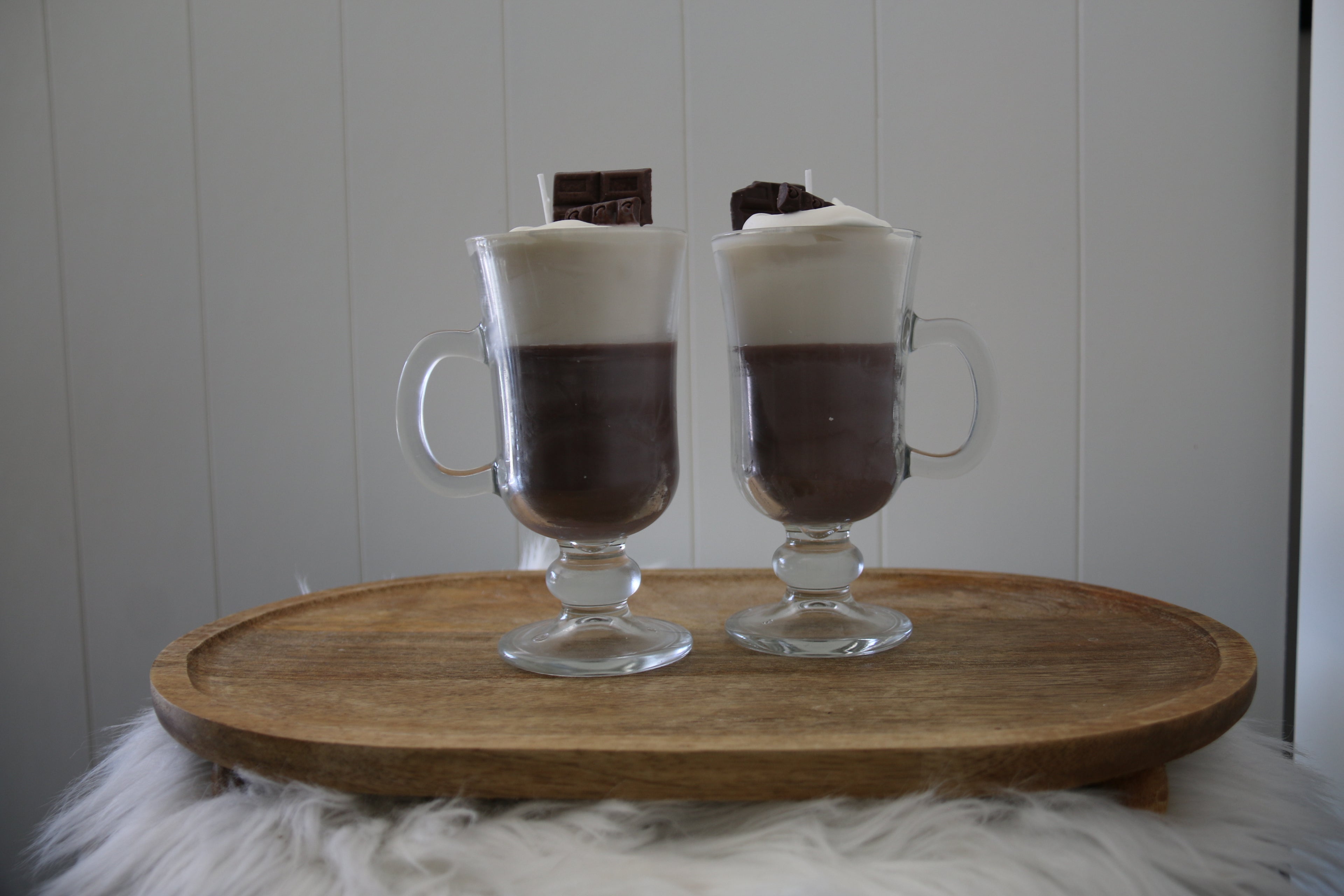 Warme chocolade melk kaars